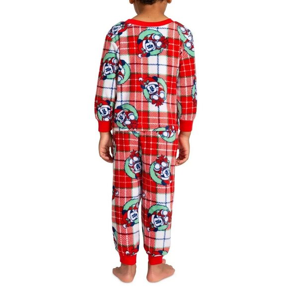 Briefly Stated Disney Toddler Boys Girls 2-Piece Pajamas, Christmas Mickey Mouse - Picture 2 of 6